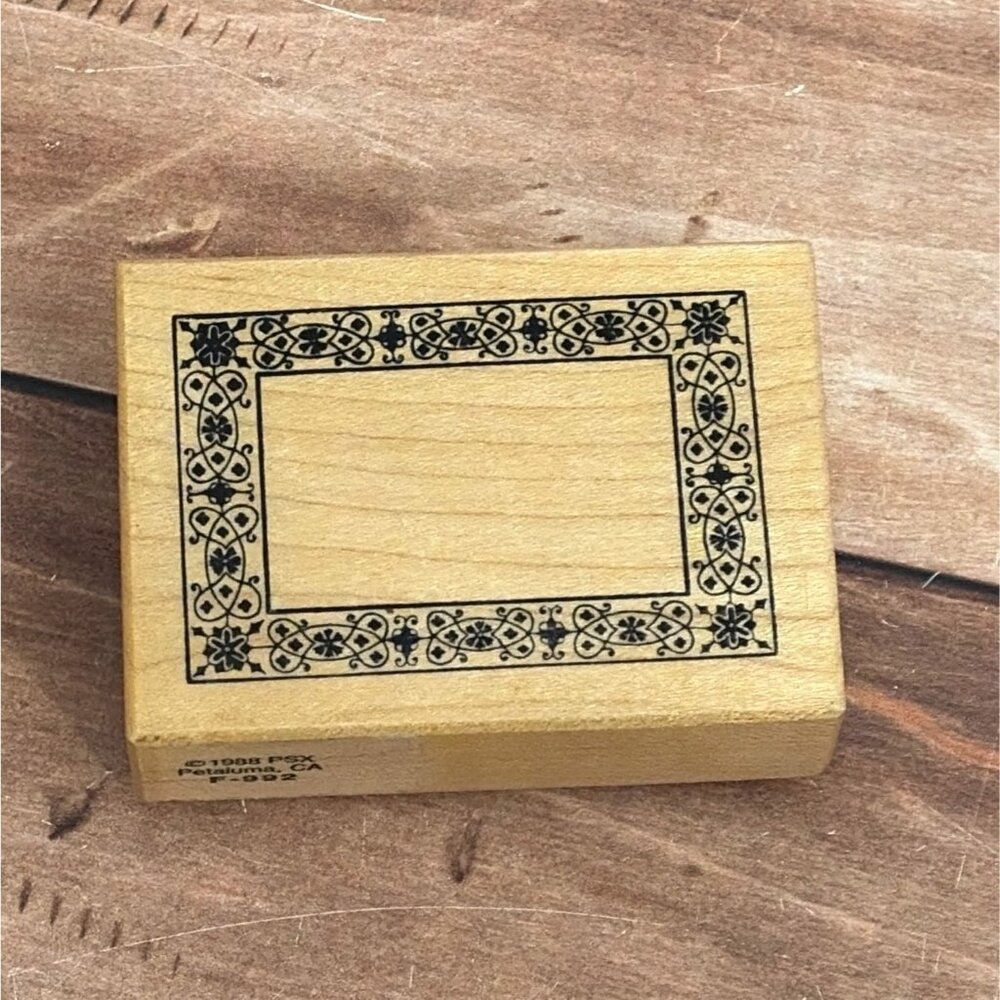 VERY RARE HTF 1988 PSX F-992 SMALL FRAME WOOD MOUNTED RUBBER STAMP